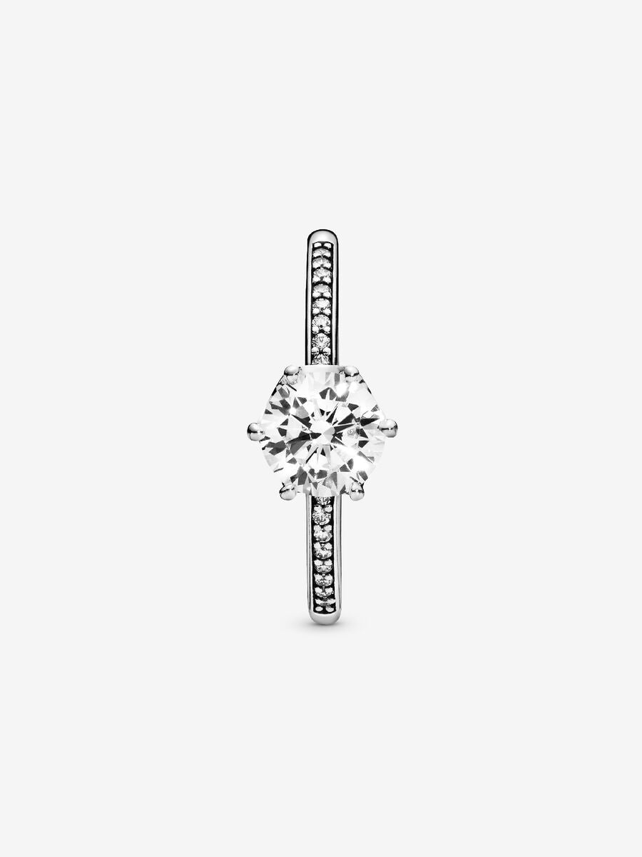 Bague solitaire claire couronne étincelante