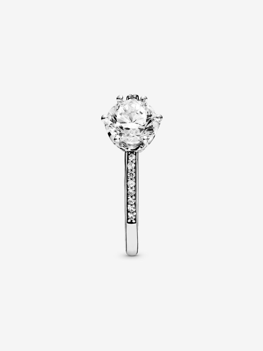 Bague solitaire claire couronne étincelante