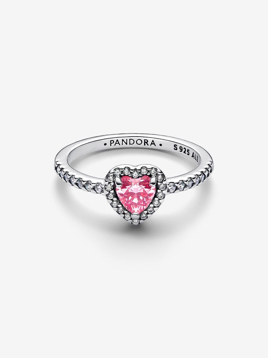 Bague Cœur rose surélevé