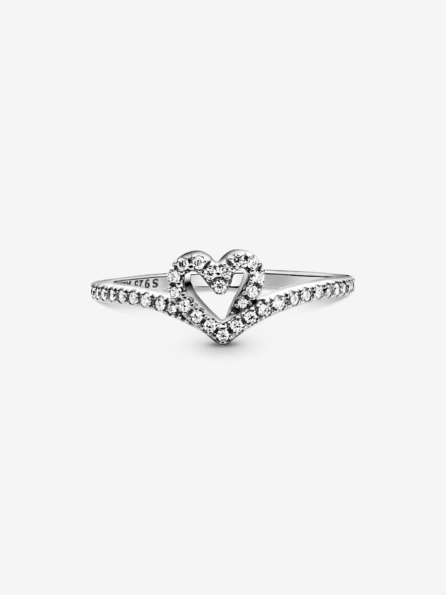 Bague coeur scintillant