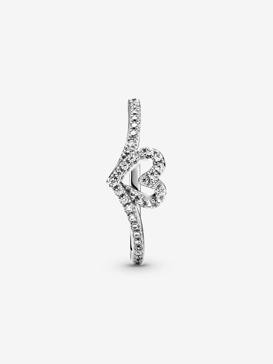 Bague coeur scintillant