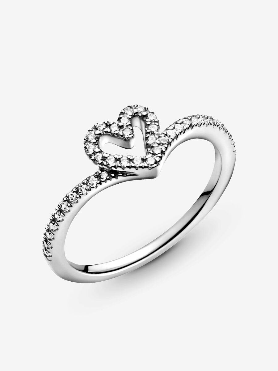 Bague coeur scintillant
