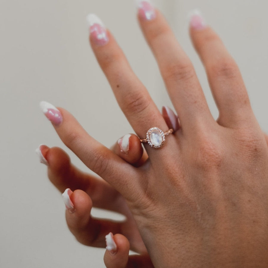 Bague Pierre de Lune or jaune Adaline