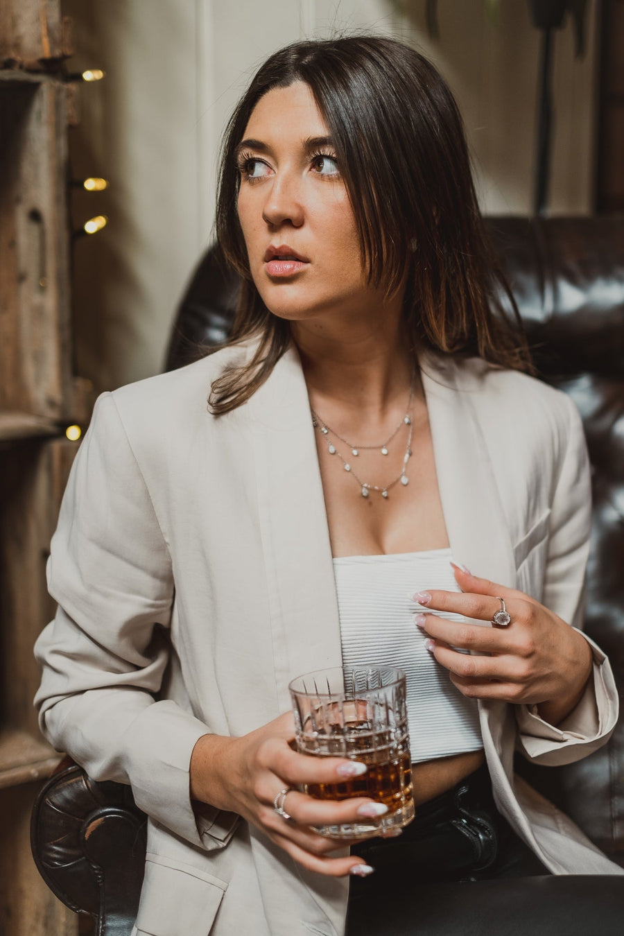 Collier double en argent Bella