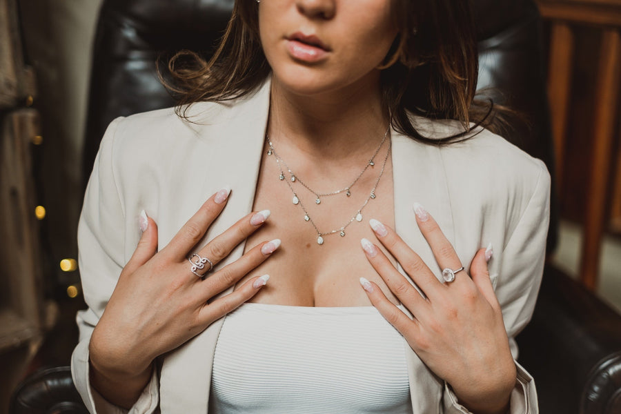 Collier double en argent Bella
