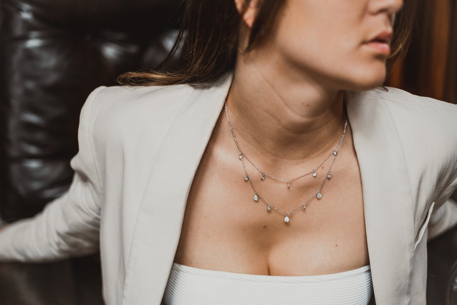 Collier double en argent Bella