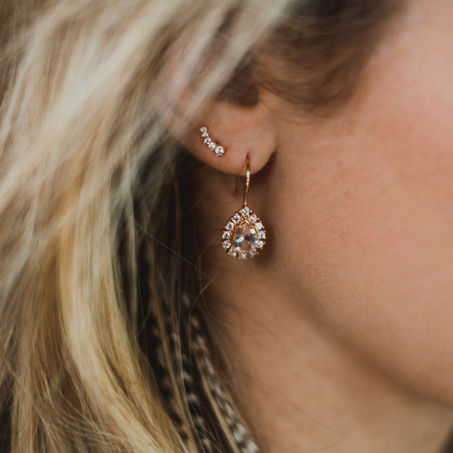 Boucles d'oreilles Morganite or rose Eva