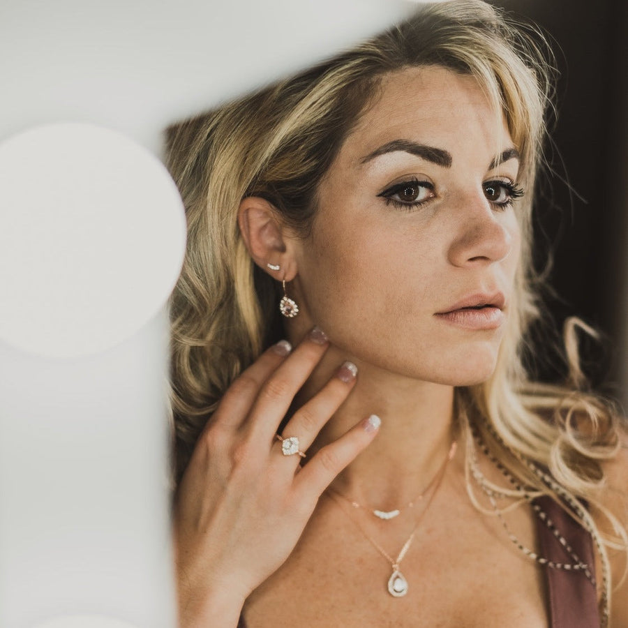 Boucles d'oreilles Morganite or rose Eva