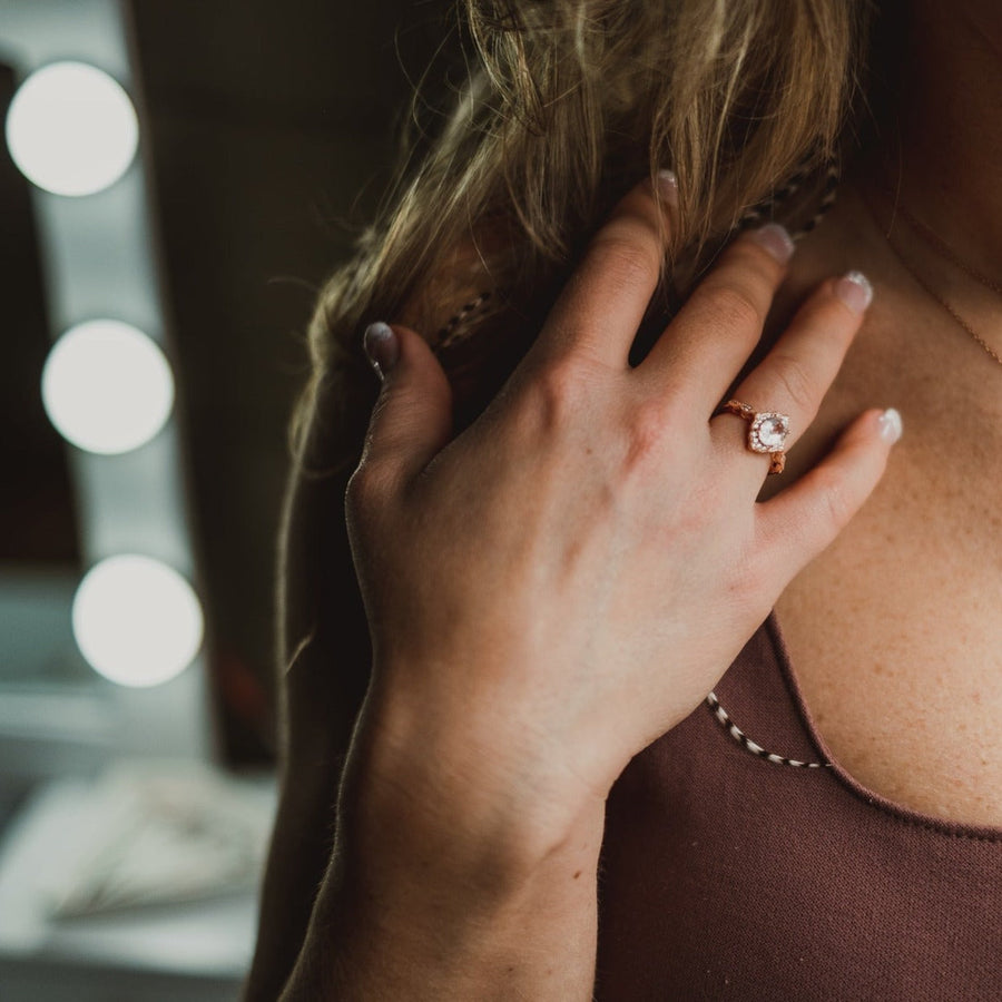 Bague quartz rose or rose Victoria