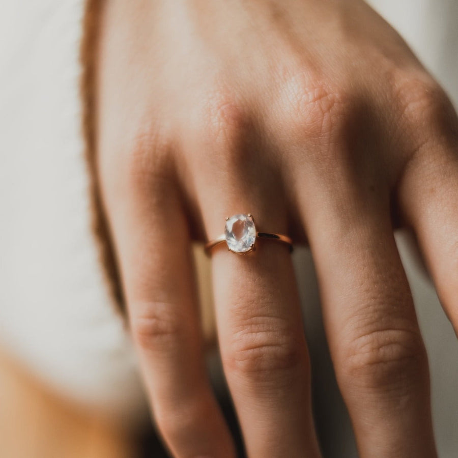 Bague quartz rose or rose Élodie
