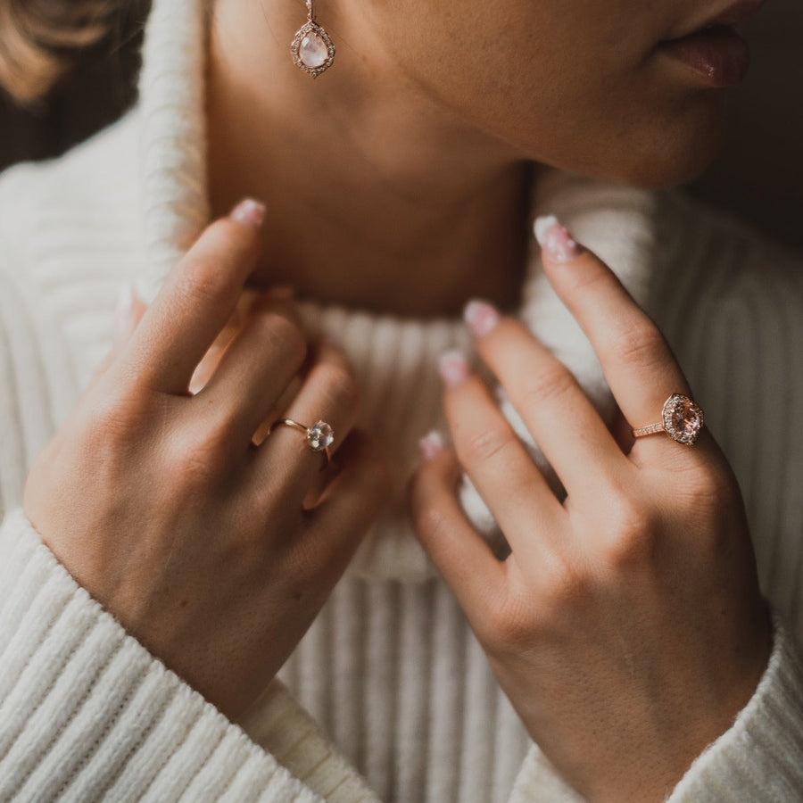 Bague quartz rose or rose Élodie
