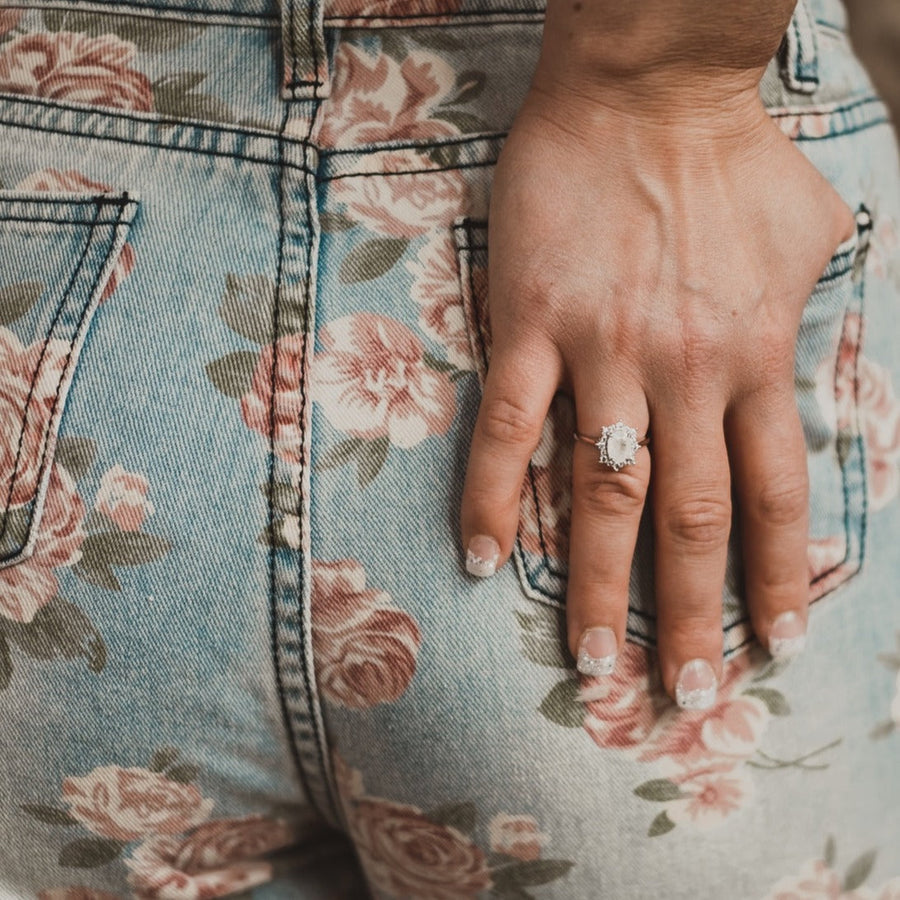 Bague Pierre de lune argent Léonie