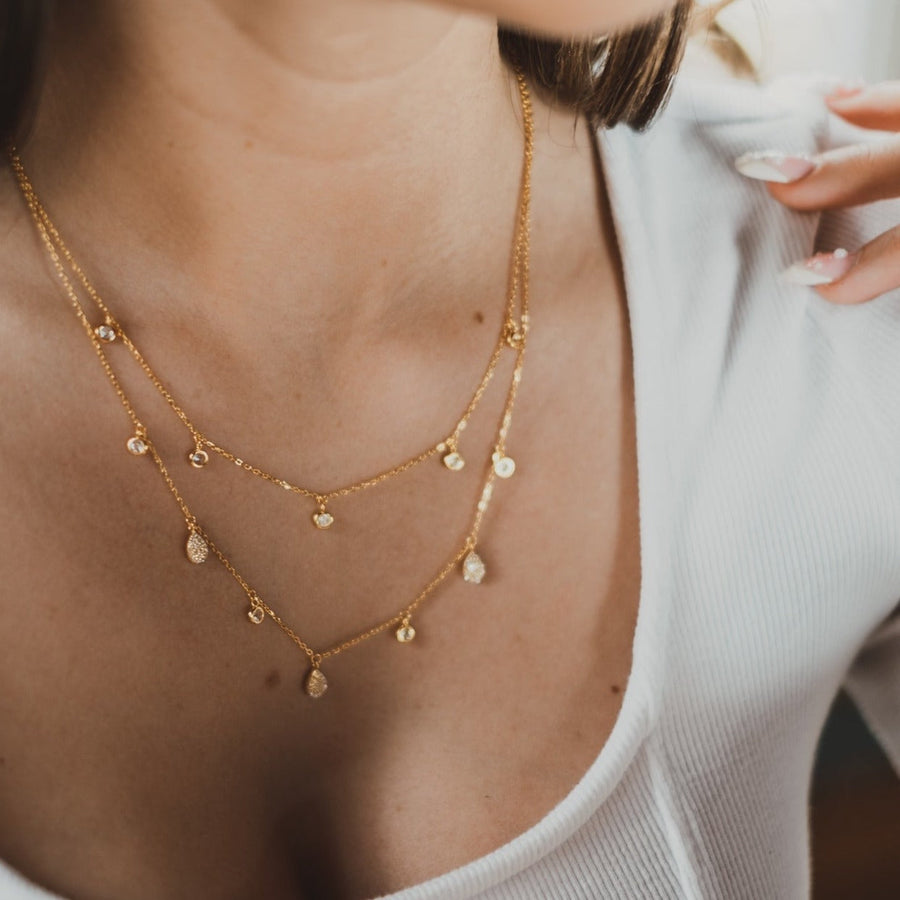 Collier double or jaune Bella