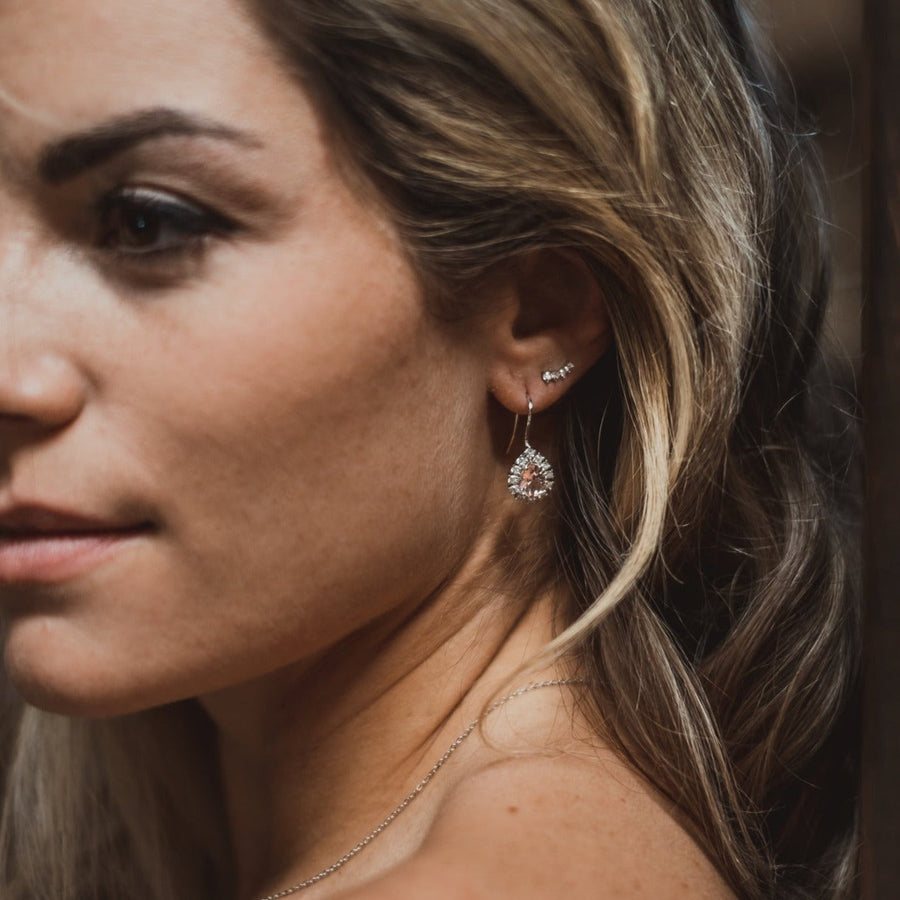 Boucles d'oreilles Morganite argent Eva