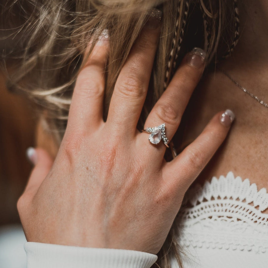 Bague quartz rose argent Alyssa