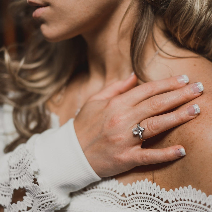 Bague quartz rose argent Alyssa