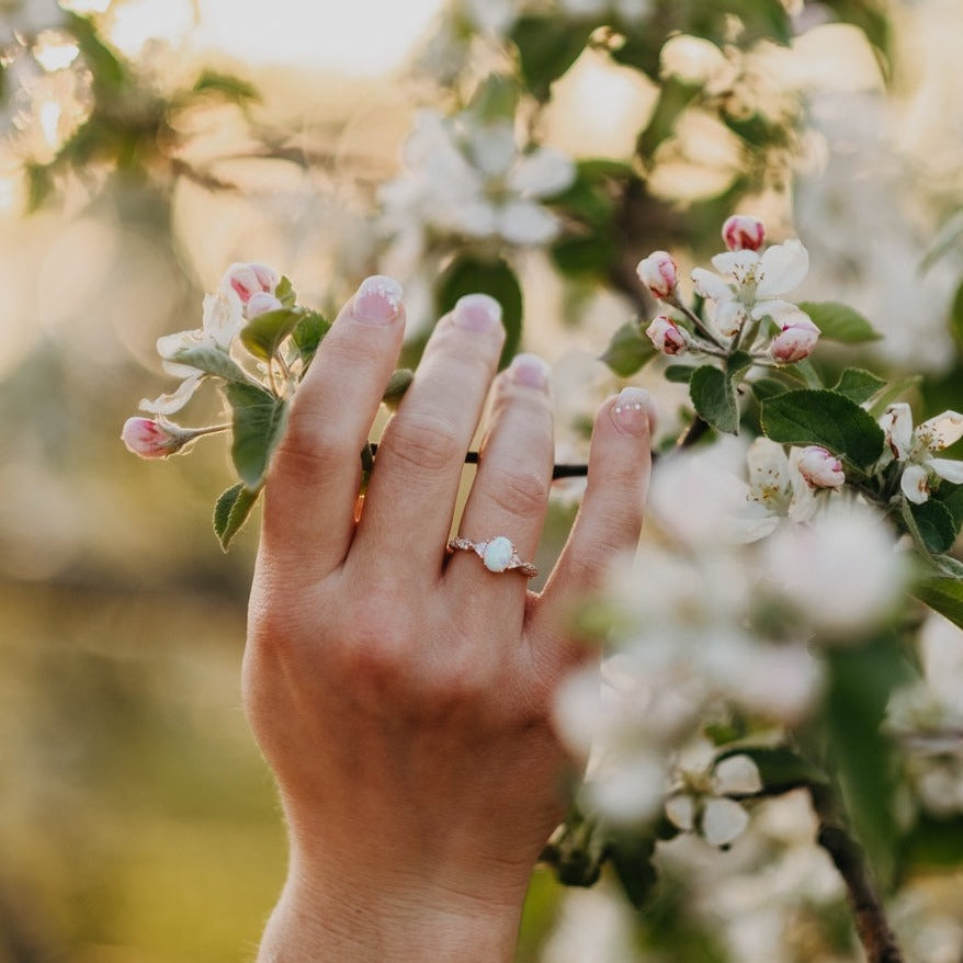 Bague opale or rose Florence