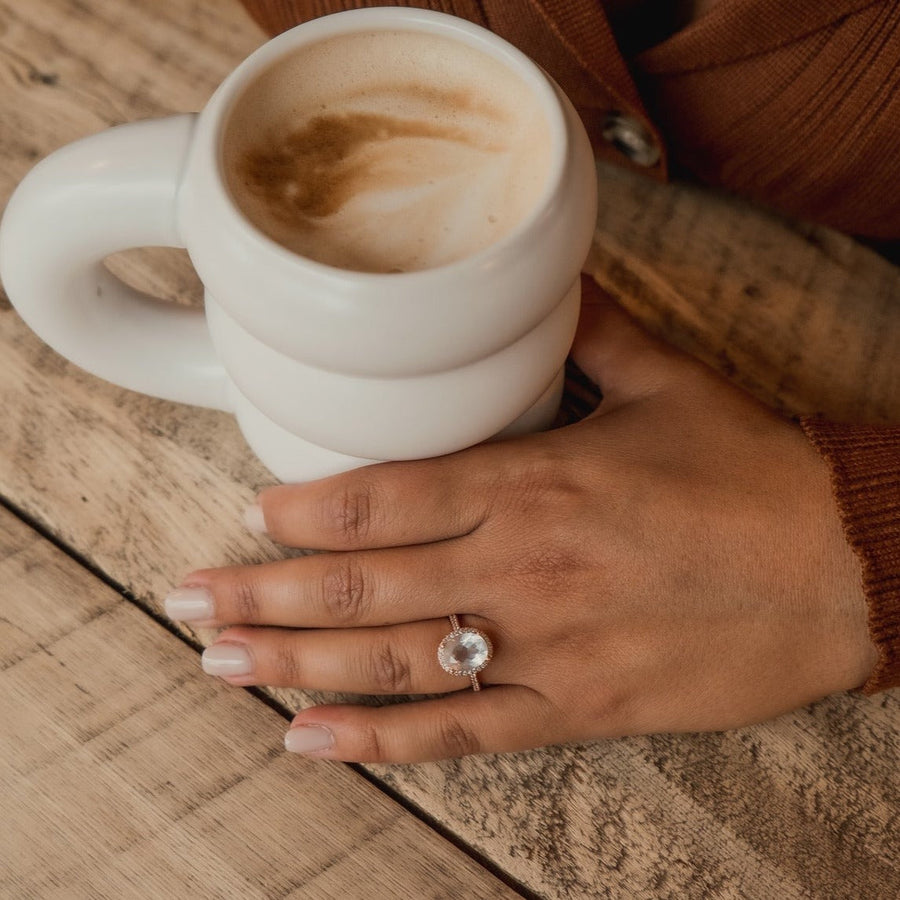 Bague quartz rose or rose Aurélie