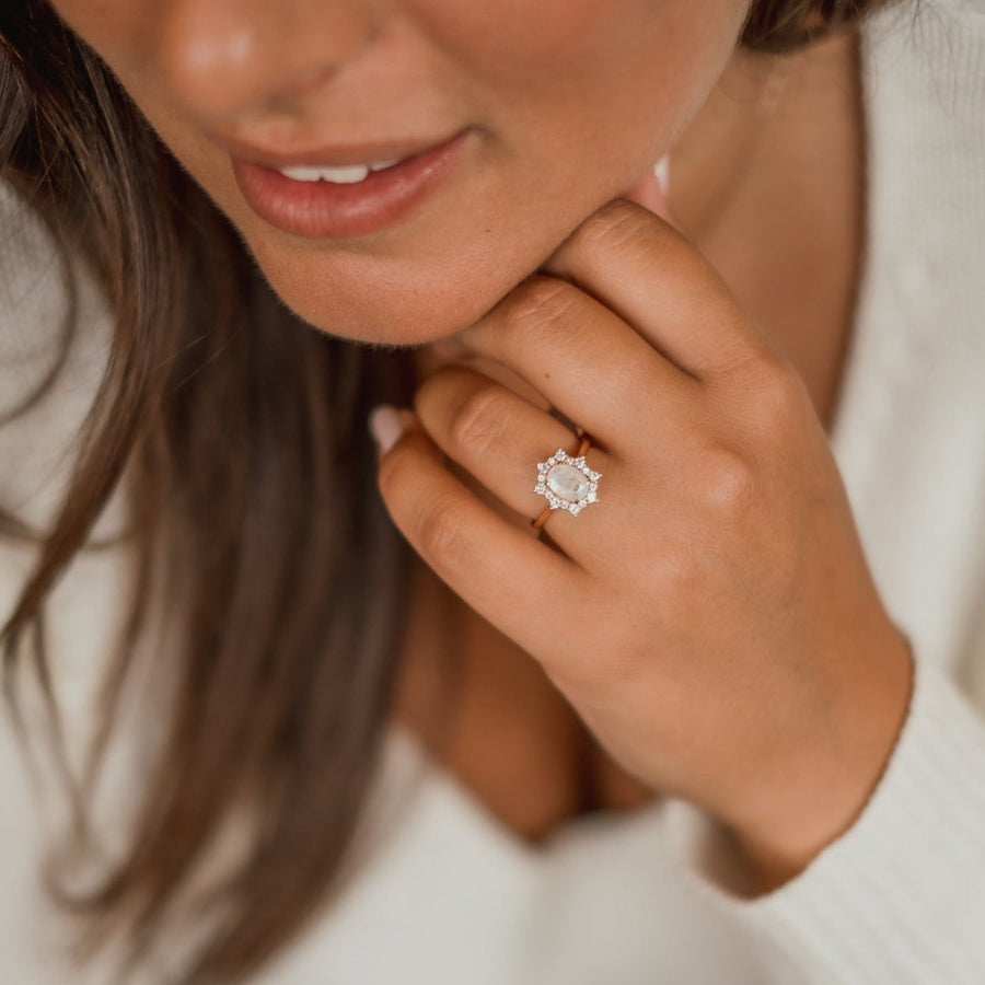 Bague Pierre de lune argent Léonie
