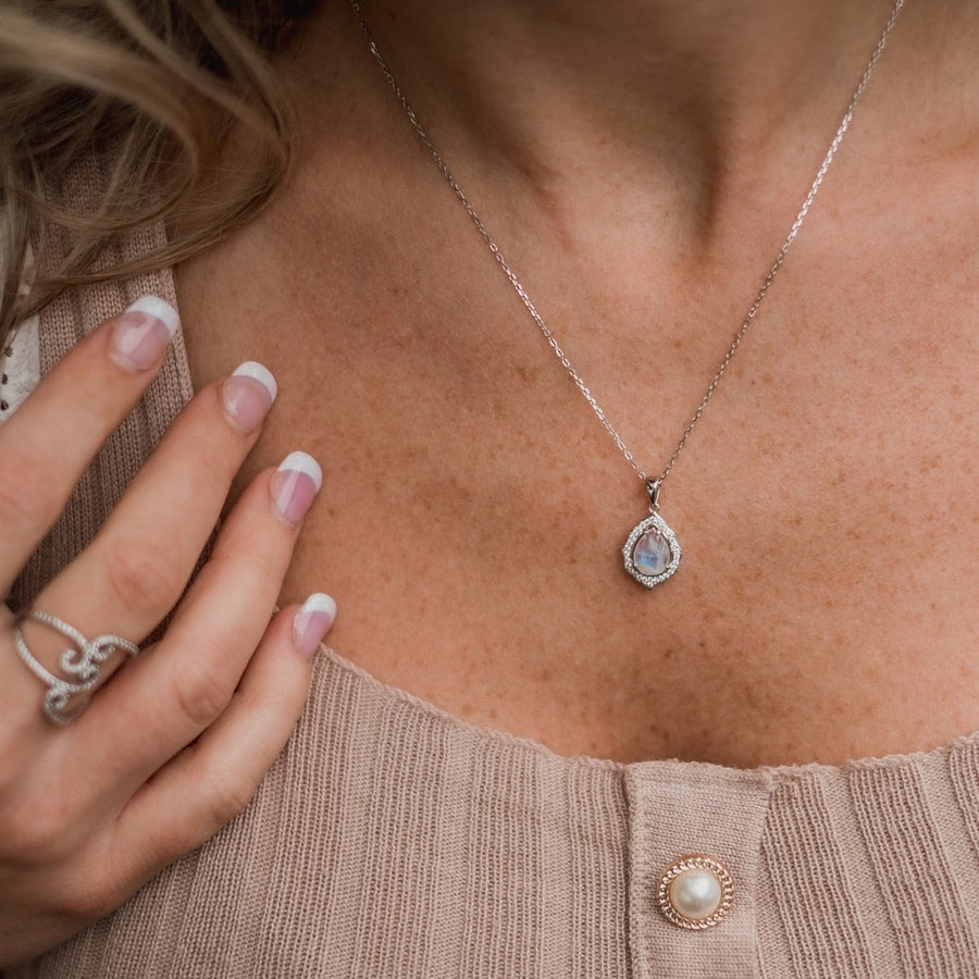 Collier Pierre de lune argent Adèle