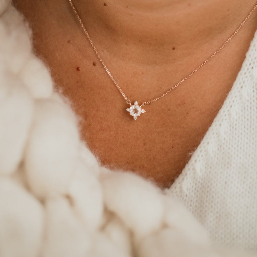 Collier Quartz rose or rose Aimée