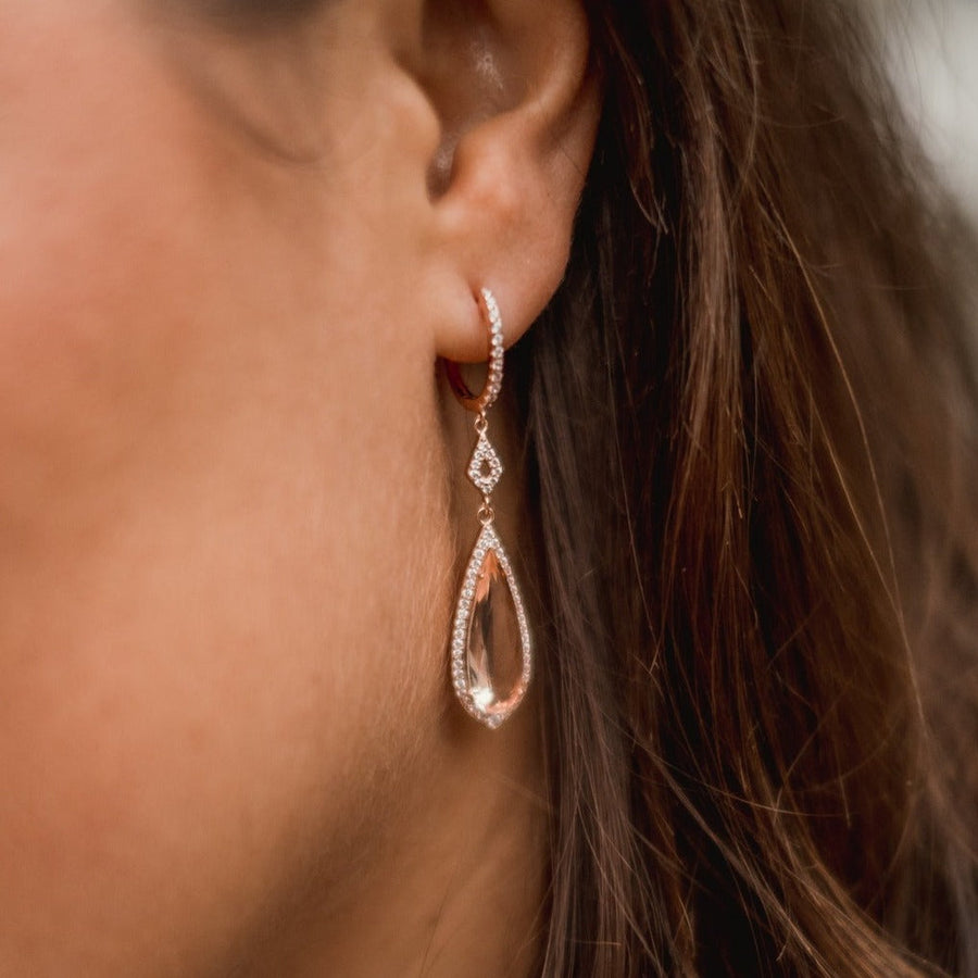 Boucles d'oreilles Morganite or rose Mélissa