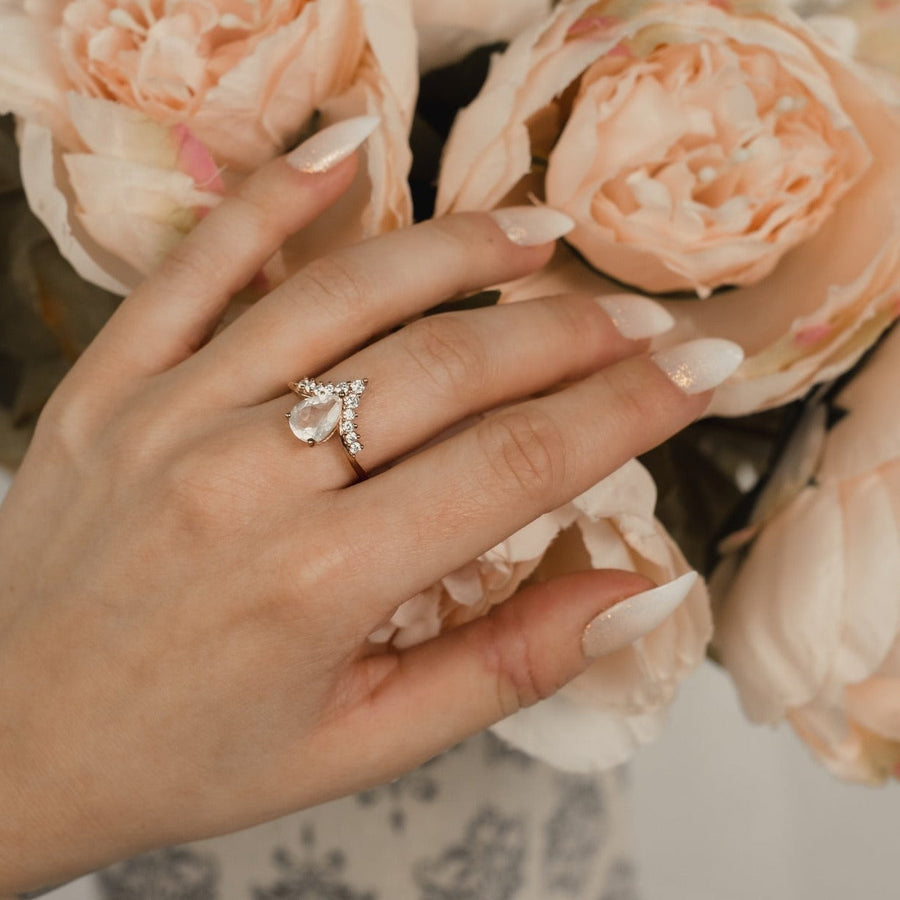 Bague quartz rose or rose Alyssa