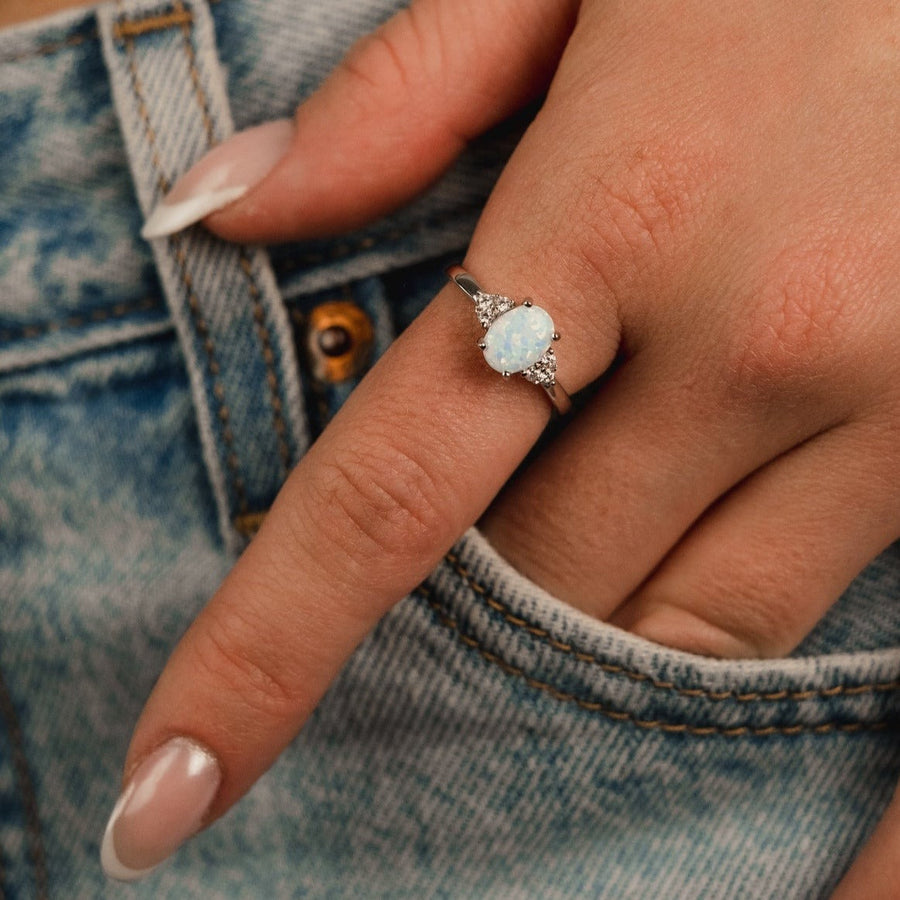 Bague opale argent Émilie