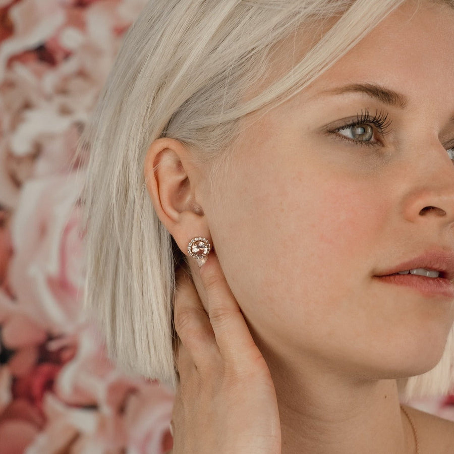 Boucles d'oreilles Morganite or rose Marcela