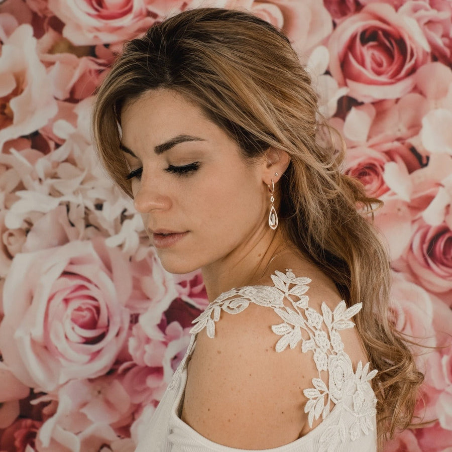 Boucles d'oreilles Morganite or rose Mélissa