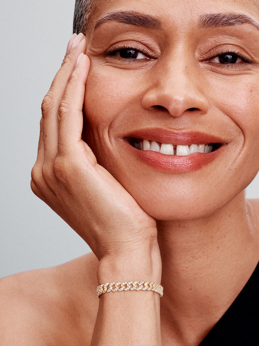 Bracelet à chaîne cubaine pavé