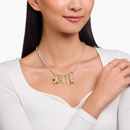 BRELOQUE CHARM KISS EN ARGENT, ORNÉE DE GEMMES BLANCHES