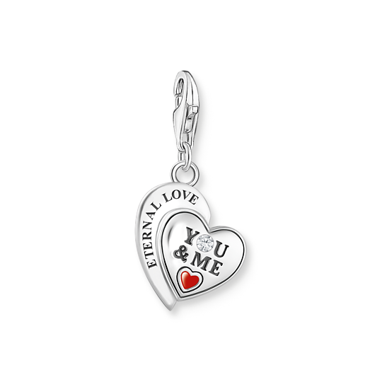 BRELOQUE CHARM EN ARGENT, CŒUR YOU & ME