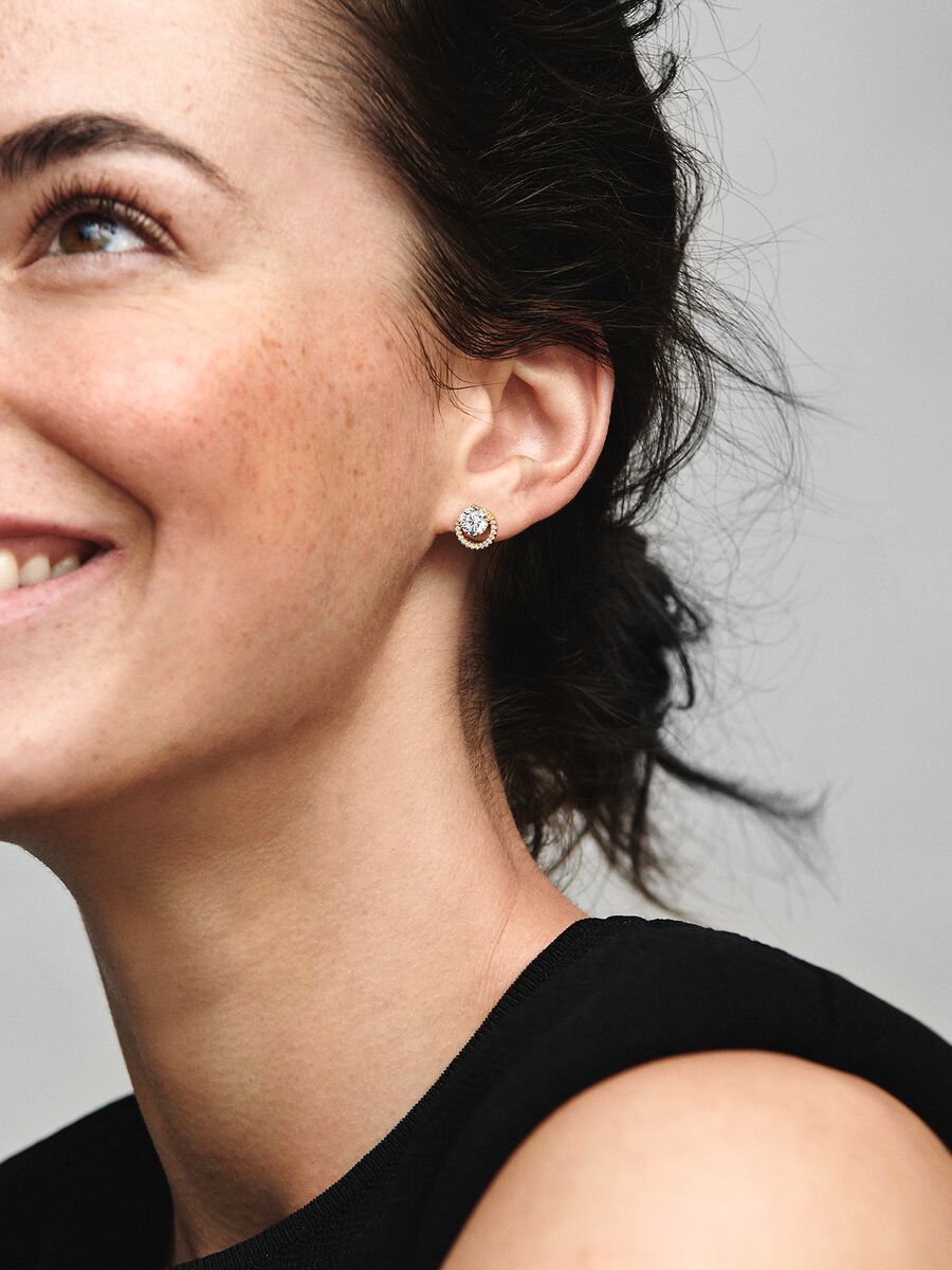 Clous d’oreille Halo rond scintillant