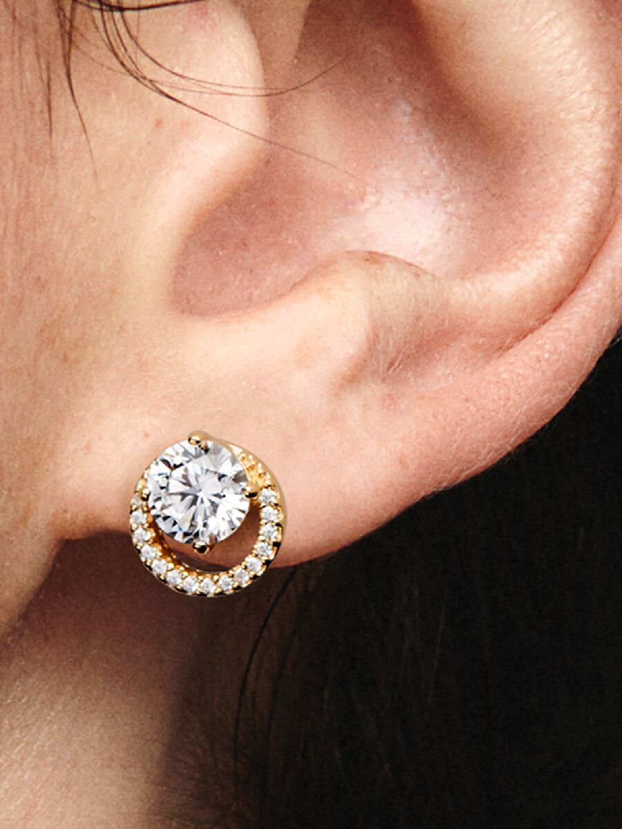 Clous d’oreille Halo rond scintillant