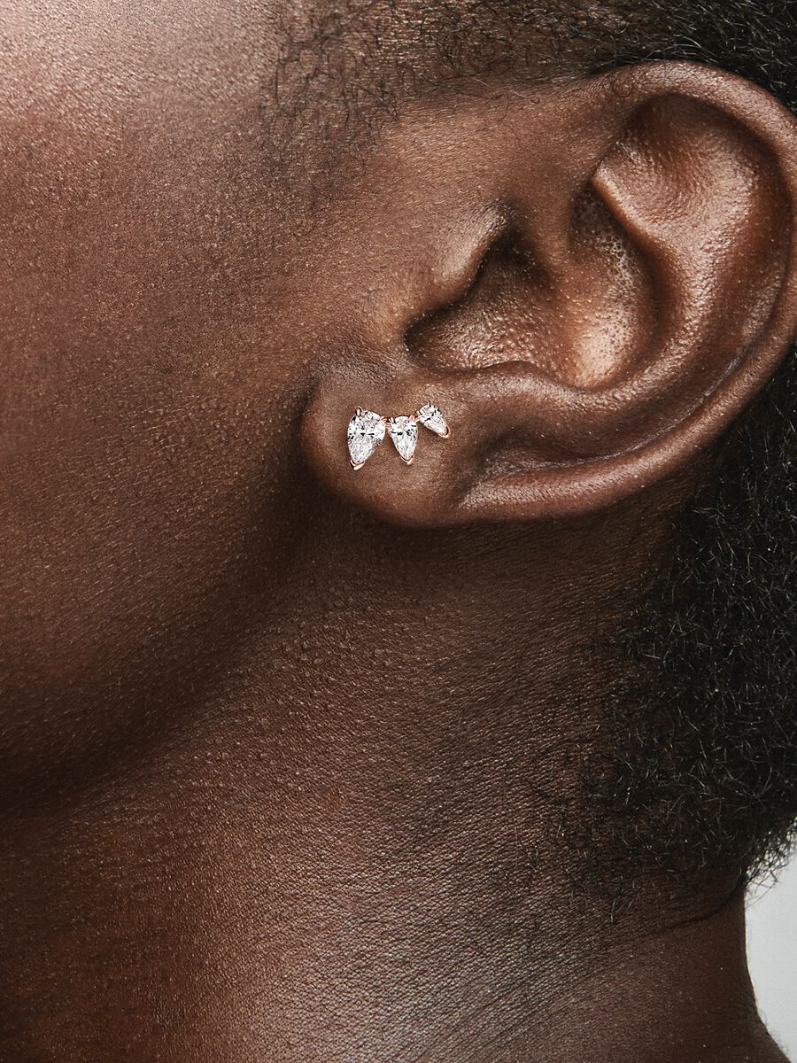 Clous d'oreilles Poire scintillante