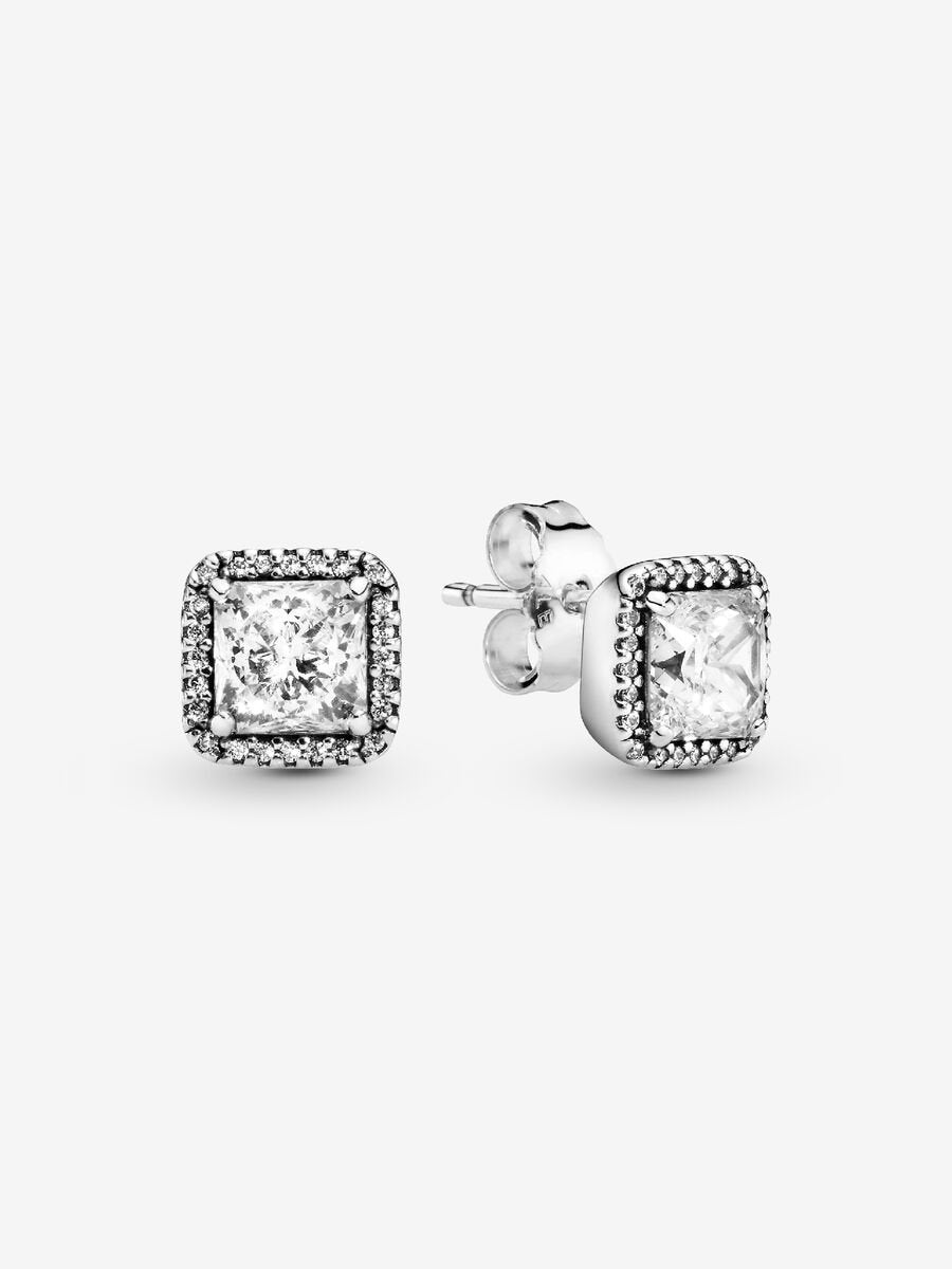 Clous d’oreille Halo carrés scintillants