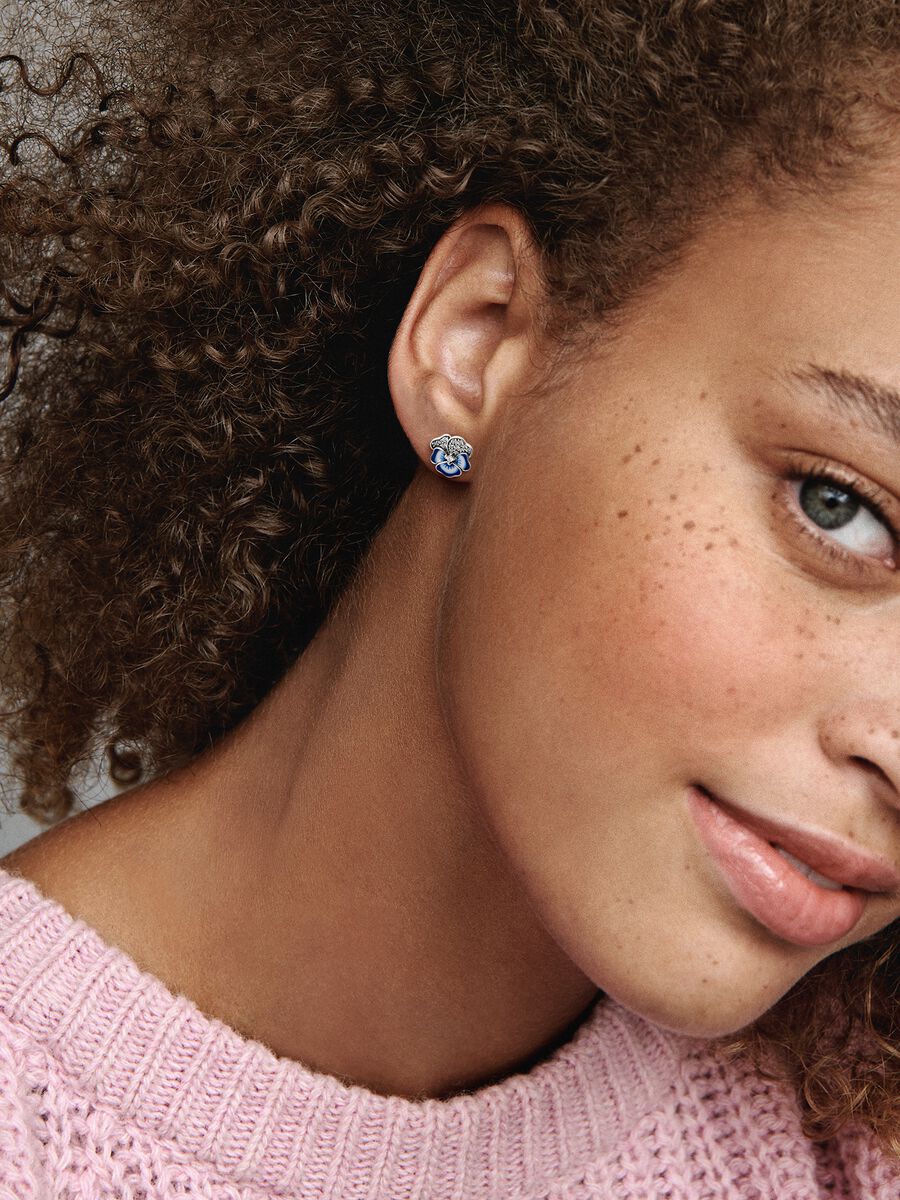 Clous d’oreilles Pensée bleue