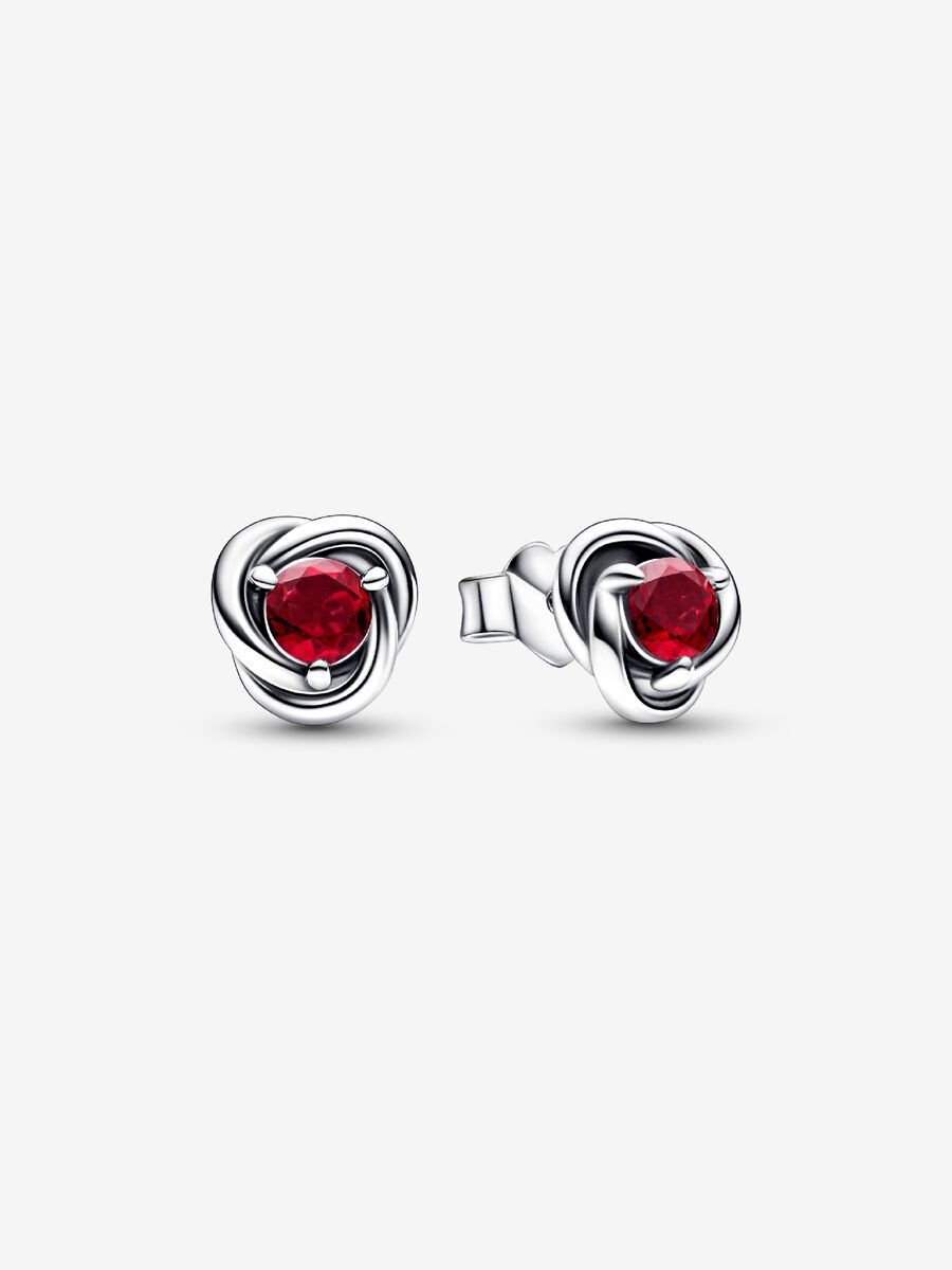 Juillet clous d’oreilles Cercle éternel rouge véritable
