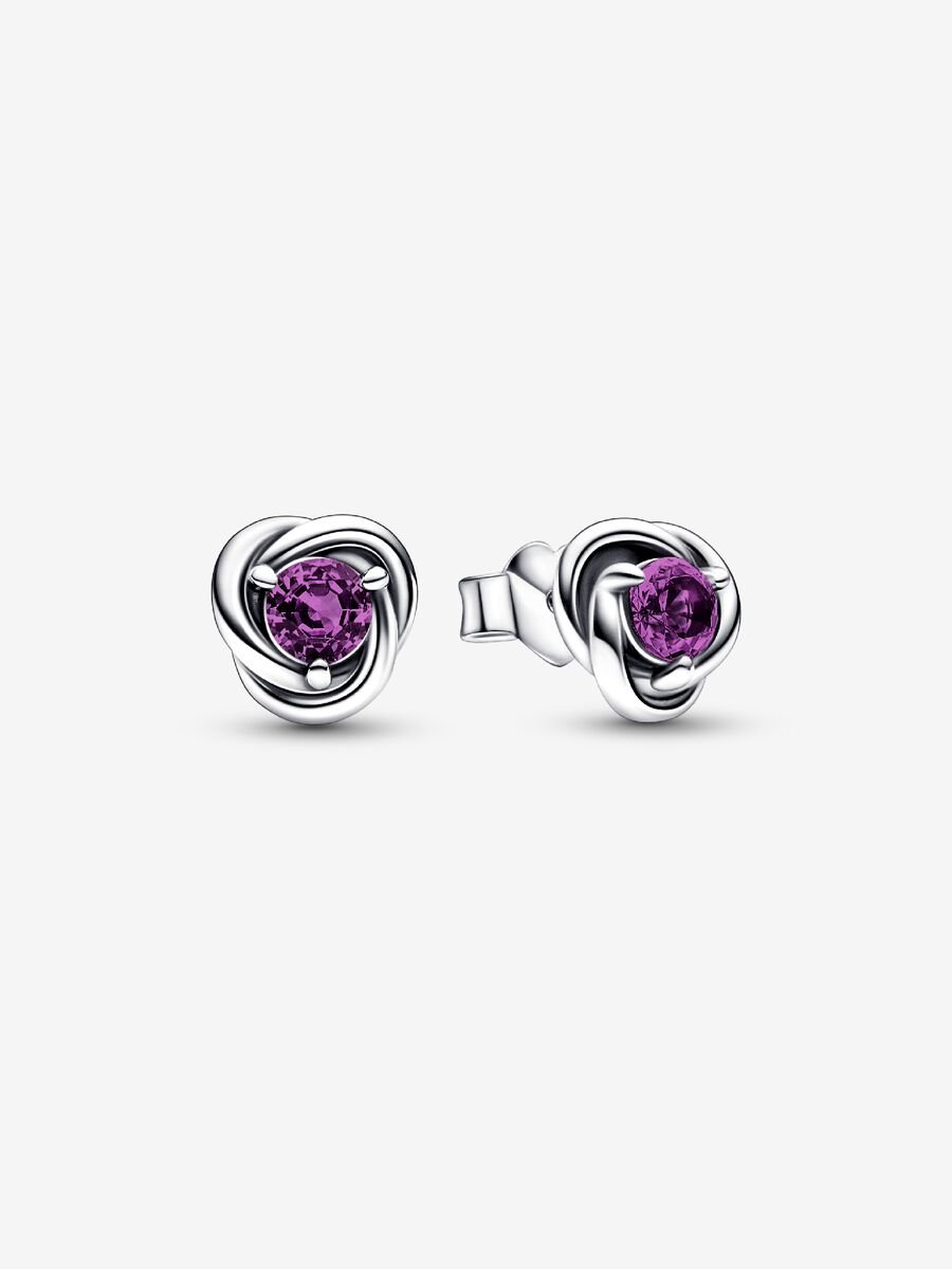 Février clous d oreilles Cercle eternel mauve