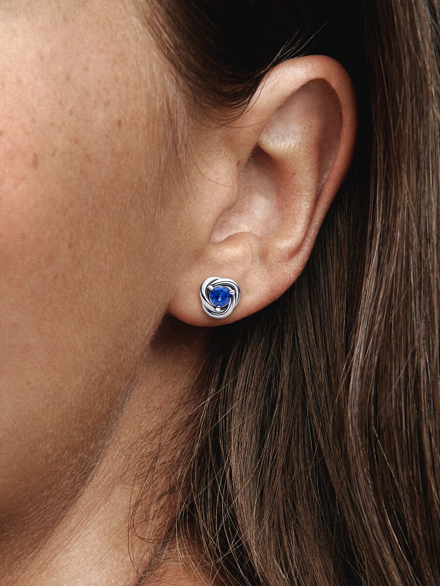 Septembre clous d’oreilles Cercle éternel bleu