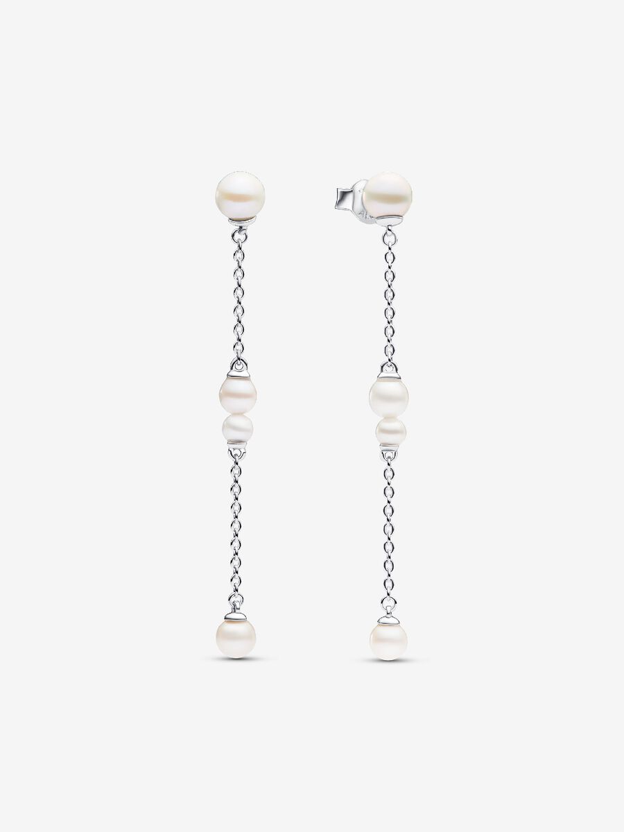 Pendant d’oreilles avec perles de culture d’eau douce traitées