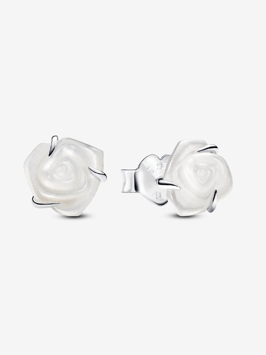 Clous d’oreille Rose blanche en fleur