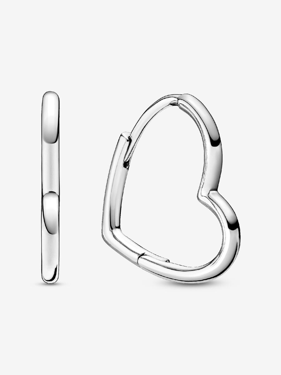 Boucles d'oreilles créoles cœur asymétrique