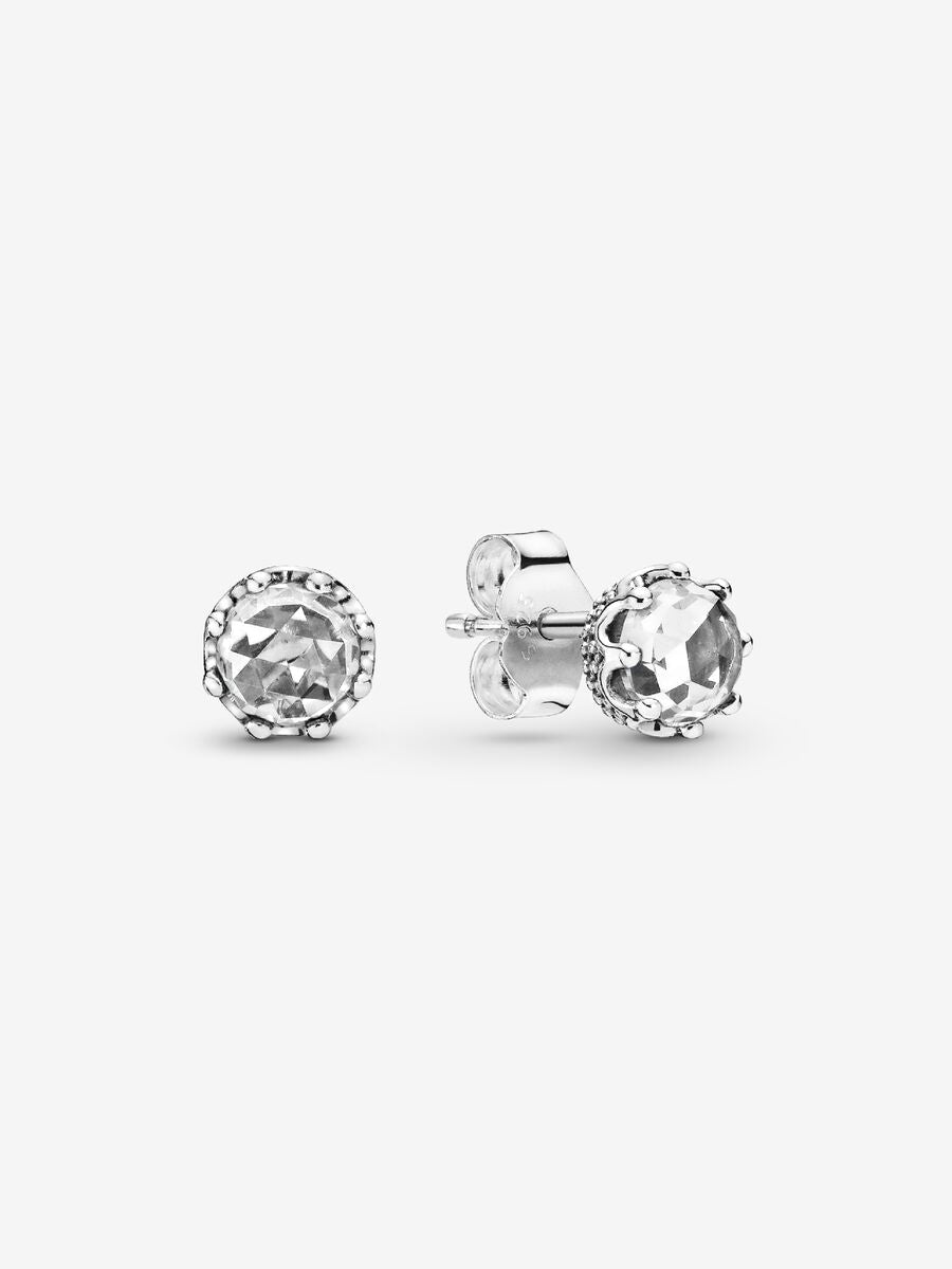 Clous d’oreilles O couronné transparents et scintillants