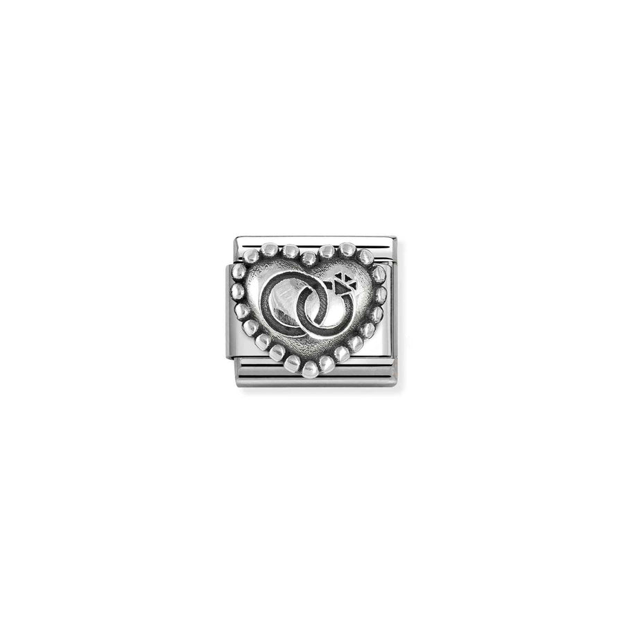 Charm Symbole Mariage Rings Dotted Cœur - Argent Sterling