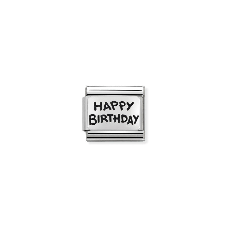 Charm Plaque Happy Anniversaire - Argent Sterling