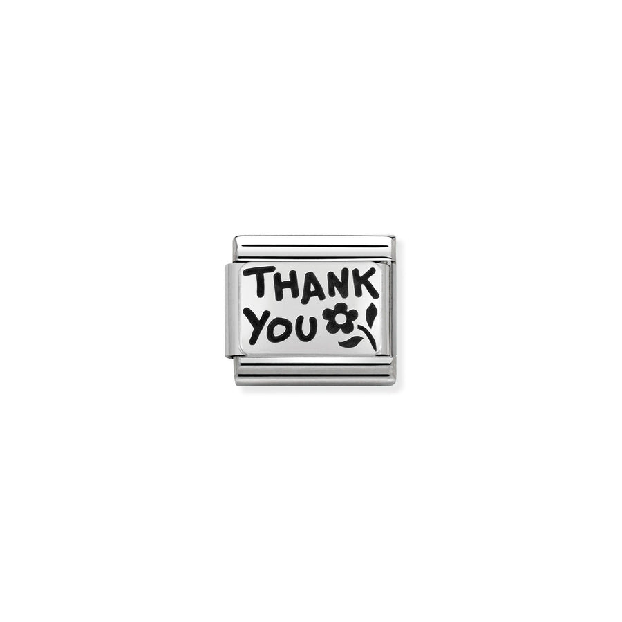 Charm Plaque Thank You - Argent Sterling