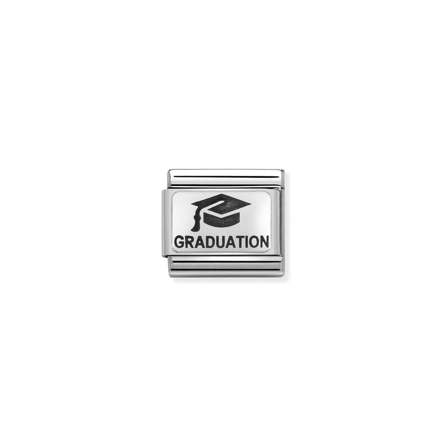 Charm Graduation With Hat - Argent Sterling