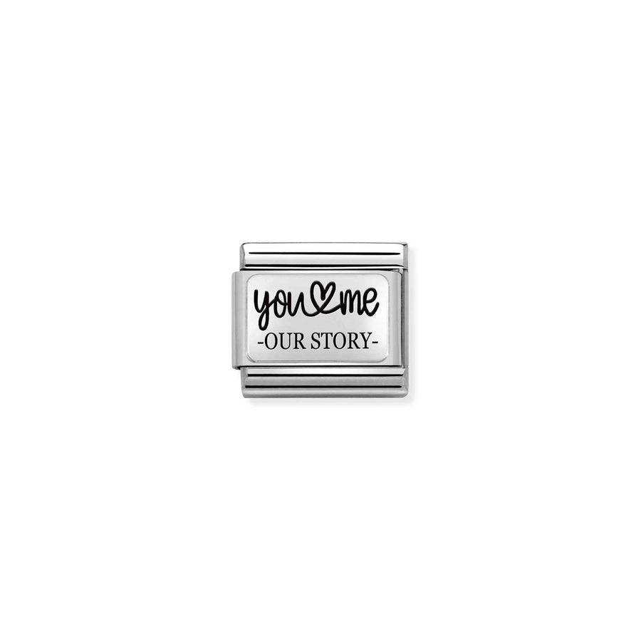 Charm Plaque You And Me Story - Argent Sterling